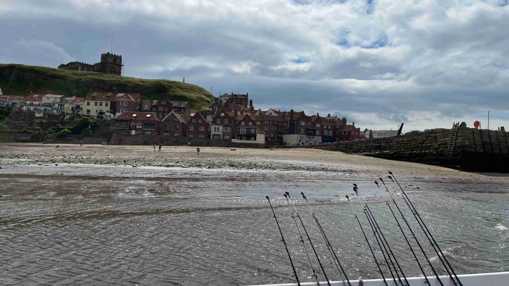 Tourists enjoying a sightseeing tour on a charter boat in Whitby